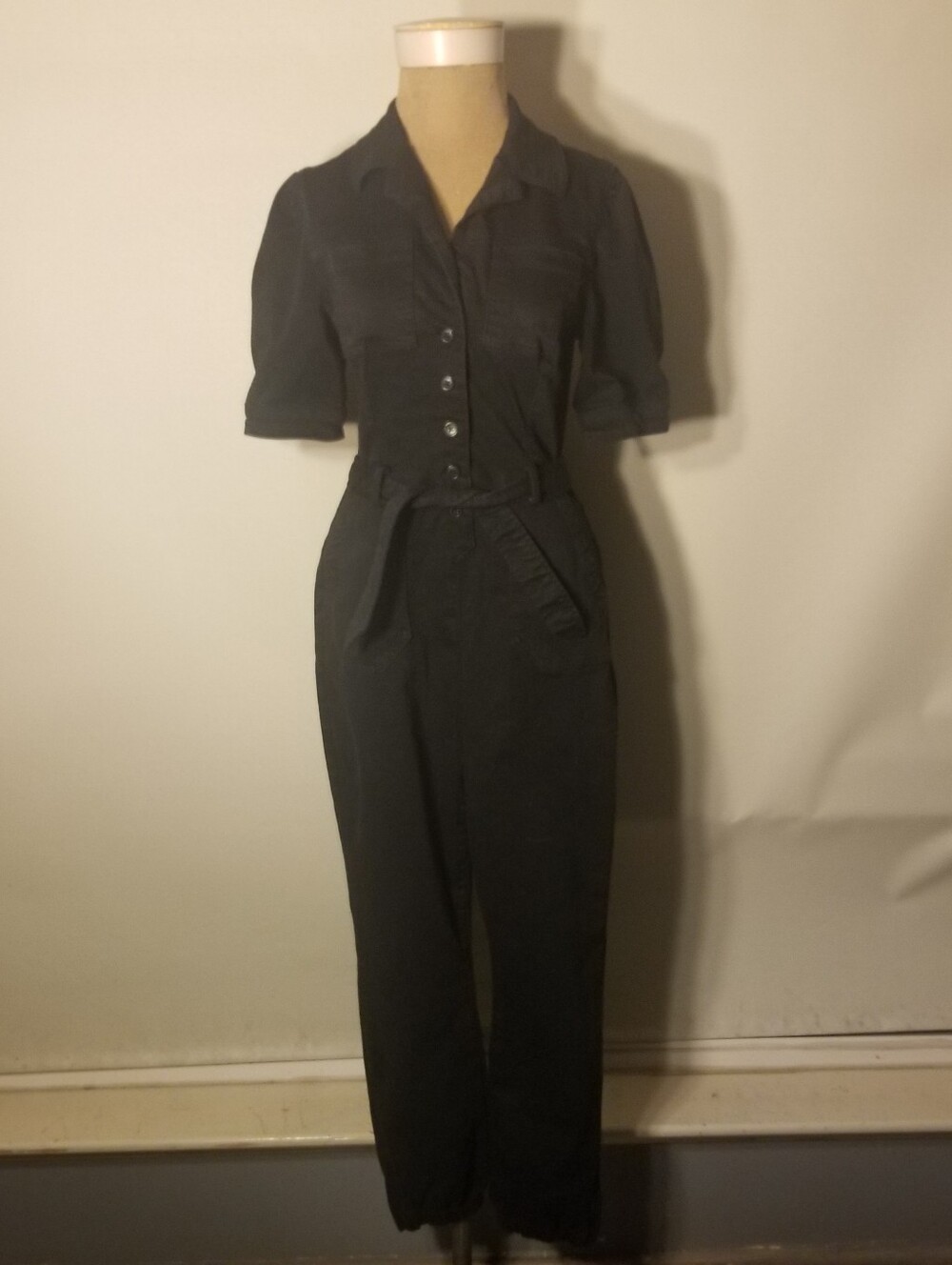 PAIGE Mayslie Shortsleeve Jumpsuit Washed Black Size 4